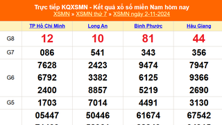 XSMN 2/11 - Kết quả xổ số miền Nam hôm nay 2/11/2024 - Trực tiếp XSMN ngày 2 tháng 11