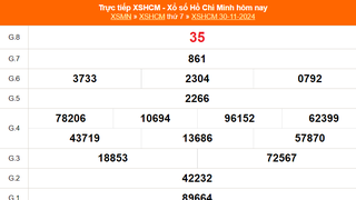 XSHCM 30/11 - XSTP thứ Bảy - Kết quả xổ số Hồ Chí Minh hôm nay ngày 30/11/2024