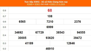 XSKG 31/3, kết quả xổ số Kiên Giang hôm nay 31/3/2024, XSKG ngày 31 tháng 3