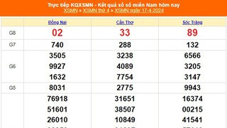 XSMN 17/4, kết quả xổ số miền Nam hôm nay 17/4/2024, KQXSMN thứ Tư ngày 17 tháng 4