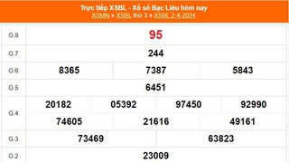 XSBL 2/4, kết quả Xổ số Bạc Liêu hôm nay 2/4/2024, XSBL ngày 2 tháng 4