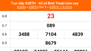 XSBTH 1/8, kết quả xổ số Bình Thuận hôm nay 1/8/2024, trực tiếp xổ số hôm nay