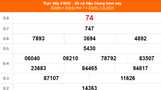 XSHG 7/9 - Kết quả xổ số Hậu Giang hôm nay 7/9/2024 - KQXSHG ngày 7 tháng 9