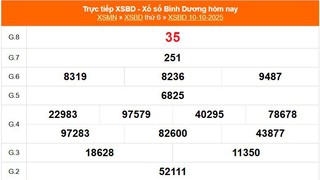 XSBD 10/10 - Kết quả xổ số Bình Dương hôm nay 10/10/2025 - Trực tiếp XSBD ngày 10 tháng 10