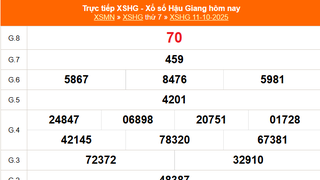 XSHG 11/10 - Kết quả xổ số Hậu Giang hôm nay 11/10/2025 - Trực tiếp XSHG ngày 11 tháng 10