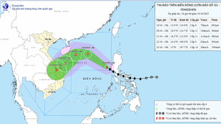 Tin bão trên biển Đông: Cơn bão số 12 (FENGSHEN) lúc 20h ngày 19/10