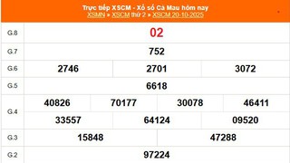 XSCM 20/10 - Kết quả xổ số Cà Mau hôm nay 20/10/2025 - Trực tiếp XSCM ngày 20 tháng 10