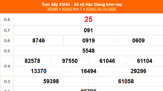 XSHG 25/10 - Kết quả xổ số Hậu Giang hôm nay 25/10/2025 - Trực tiếp XSHG ngày 25 tháng 10