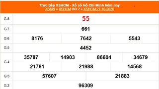 XSHCM 27/10 - XSTP thứ Hai - Kết quả xổ số Hồ Chí Minh hôm nay ngày 27/10/2025