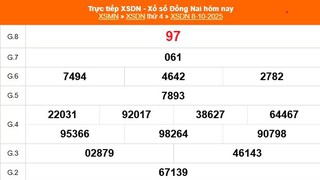 XSDN 8/10 - Kết quả xổ số Đồng Nai hôm nay 8/10/2025 - Trực tiếp XSDN ngày 8 tháng 10
