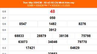 XSHCM 1/11 - XSTP thứ Bảy - Kết quả xổ số Hồ Chí Minh hôm nay ngày 1/11/2025