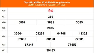 XSBD 14/11 - Kết quả xổ số Bình Dương hôm nay 14/11/2025 - Trực tiếp XSBD ngày 14 tháng 11