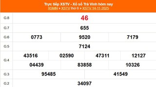 XSTV 14/11 - Kết quả xổ số Trà Vinh hôm nay 14/11/2025 - Trực tiếp XSTV ngày 14 tháng 11