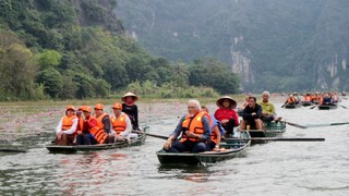 Sắc Hồng Tam Cốc thu hút đông đảo du khách trong nước và quốc tế