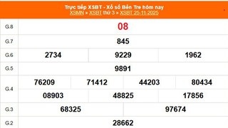 XSBT 25/11 - Kết quả Xổ số Bến Tre hôm nay 25/11/2025 - Trực tiếp XSBT ngày 25 tháng 11