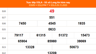 XSLA 29/11 - Kết quả xổ số Long An hôm nay 29/11/2025 - Trực tiếp XSLA ngày 29 tháng 11