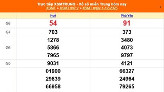 XSMT 1/12 - Kết quả xổ số miền Trung hôm nay 1/12/2025 - Kết quả XSMT thứ Hai ngày 1 tháng 12