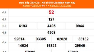 XSHCM 13/12 - XSTP thứ Bảy - Kết quả xổ số Hồ Chí Minh hôm nay ngày 13/12/2025
