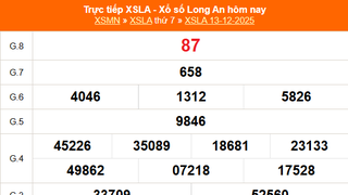 XSLA 13/12 - Kết quả xổ số Long An hôm nay 13/12/2025 - Trực tiếp XSLA ngày 13 tháng 12