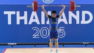 Đô cử Trần Xuân Dũng giành HCĐ cử tạ hạng 94 kg nam ở SEA Games 33