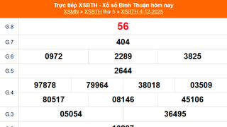XSBTH 4/12 - Kết quả xổ số Bình Thuận hôm nay 4/12/2025 - Trực tiếp XSBTH ngày 4 tháng 12