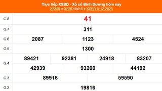 XSBD 5/12 - Kết quả xổ số Bình Dương hôm nay 5/12/2025 - Trực tiếp XSBD ngày 5 tháng 12