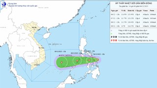 Xuất hiện áp thấp nhiệt đới gần Biển Đông