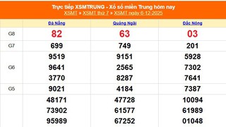 XSMT 6/12 - Kết quả xổ số miền Trung hôm nay 6/12/2025 - Kết quả XSMT thứ Bảy ngày 6 tháng 12
