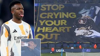 CĐV Man City giăng biểu ngữ chế nhạo Vinicius, Rodri có phản ứng bất ngờ
