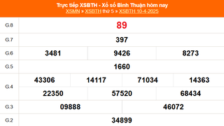 XSBTH 10/4 - Kết quả xổ số Bình Thuận hôm nay 10/4/2025 - Trực tiếp XSBTH ngày 10 tháng 4