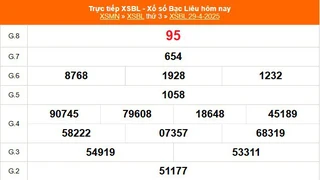 XSBL 29/4 - Kết quả xổ số Bạc Liêu hôm nay 29/4/2025 - Trực tiếp XSBL ngày 29 tháng 4
