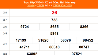 XSDN 30/4 - Kết quả xổ số Đồng Nai hôm nay 30/4/2025 - Trực tiếp XSDN ngày 30 tháng 4