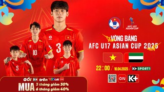 Lịch thi đấu bóng đá hôm nay 10/4: Trực tiếp U17 Việt Nam đấu với U17 UAE lúc mấy giờ?