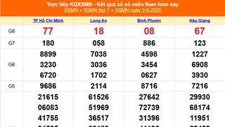 XSMN 3/5 - Kết quả xổ số miền Nam hôm nay 3/5/2025 - Trực tiếp XSMN ngày 3 tháng 5