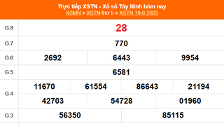 XSTN 19/6 - Kết quả xổ số Tây Ninh hôm nay 19/6/2025 - Trực tiếp XSTN ngày 19 tháng 6