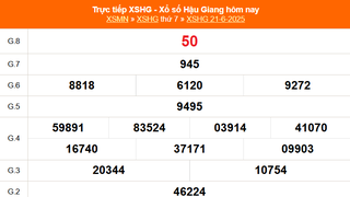 XSHG 21/6 - Kết quả xổ số Hậu Giang hôm nay 21/6/2025 - Trực tiếp XSHG ngày 21 tháng 6