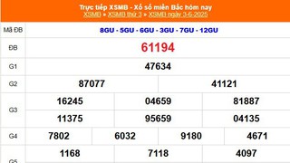 XSMB 3/6 - Kết quả Xổ số miền Bắc hôm nay 3/6/2025 - Kết quả XSMB thứ Ba ngày 3 tháng 6