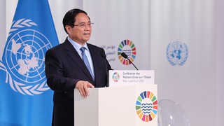 Thủ tướng Phạm Minh Chính đại diện ASEAN phát biểu tại Hội nghị đại dương của Liên hợp quốc lần thứ 3
