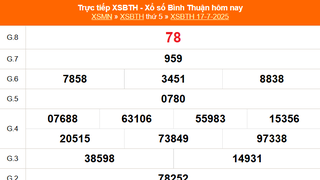 XSBTH 17/7 - Kết quả xổ số Bình Thuận hôm nay 17/7/2025 - Trực tiếp XSBTH ngày 17 tháng 7