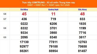 XSMT 19/7 - Kết quả xổ số miền Trung hôm nay 19/7/2025 - Trực tiếp xổ số hôm nay ngày 19 tháng 7