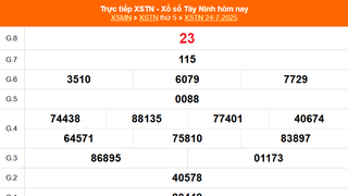 XSTN 24/7 - Kết quả xổ số Tây Ninh hôm nay 24/7/2025 - Trực tiếp XSTN ngày 24 tháng 7