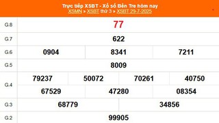 XSBT 29/7 - Kết quả Xổ số Bến Tre hôm nay 29/7/2025 - Trực tiếp XSBT ngày 29 tháng 7