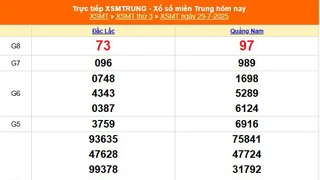 XSMT 29/7 - Kết quả xổ số miền Trung hôm nay 29/7/2025 - Kết quả XSMT thứ Ba ngày 29 tháng 7
