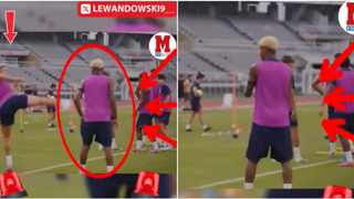 Lewandowski và Yamal 'đấu võ' trong buổi tập của Barcelona tại Hàn Quốc