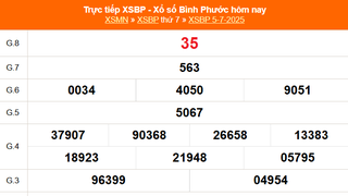 XSBP 5/7 - Kết quả xổ số Bình Phước hôm nay 5/7/2025 - Trực tiếp XSBP ngày 5 tháng 7