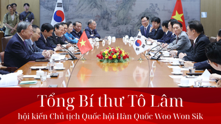 Tổng Bí thư Tô Lâm hội kiến Chủ tịch Quốc hội Hàn Quốc Woo Won Sik