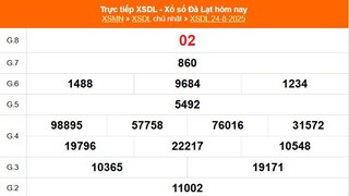 XSDL 24/8 - Kết quả xổ số Đà Lạt hôm nay 24/8/2025 - Trực tiếp XSDL ngày 24 tháng 8