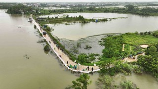 Ảnh hưởng bão số 5: Hà Nội báo động lũ khẩn cấp trên sông Bùi và sông Tích