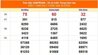 XSMT 30/8 - Kết quả xổ số miền Trung hôm nay 30/8/2025 - Kết quả XSMT thứ Bẩy ngày 30 tháng 8