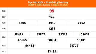 XSDL 21/9 - Kết quả xổ số Đà Lạt hôm nay 21/9/2025 - Trực tiếp XSDL ngày 21 tháng 9